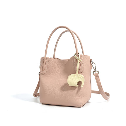 Sac seau rétro en cuir véritable pour femme – Sac à main décontracté à bandoulière et à bandoulière