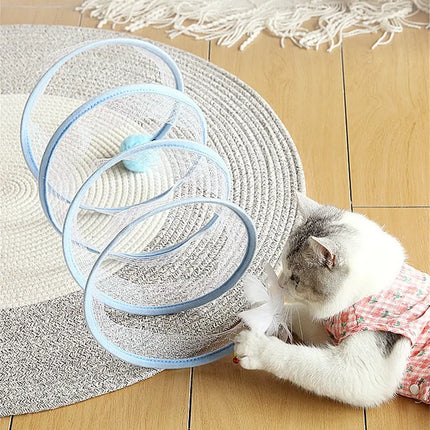 Jouet tunnel pliable pour chat