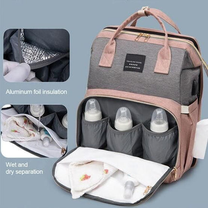 Multi-Function Portable Baby Diaper Bag with Folding Crib and Changing Table - Wnkrs