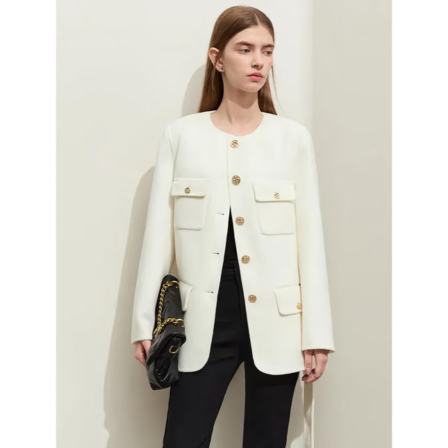 Abrigo de lana elegante para mujer