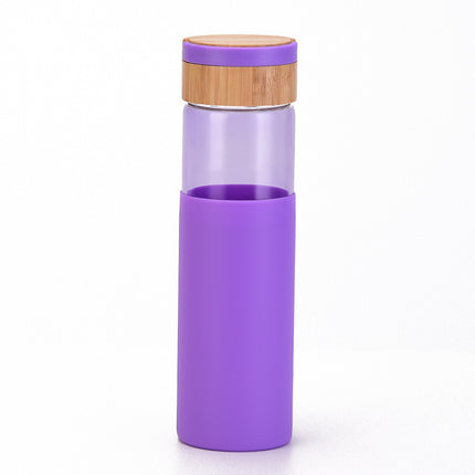 Handle Bamboo Cover Color Silicone Cover Outdoor Water Cup - Wnkrs