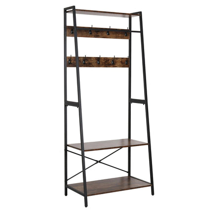 Chic Heavy-Duty Metal Clothes Rack with Shelves and Hooks - Wnkrs