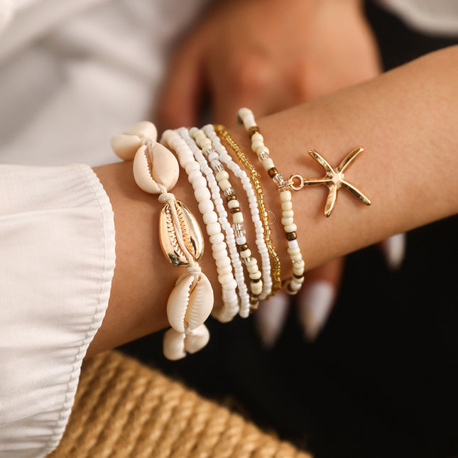 Ensemble de bracelets en perles d'étoiles de mer style bohème pour la plage d'été