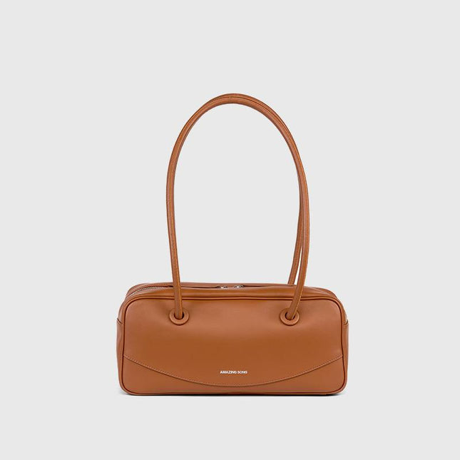 Bolso de hombro elegante con cara sonriente y diseño francés