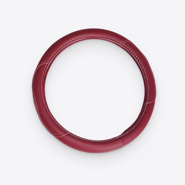 Red Polyurethane Leather Steering Wheel Wrap - Wnkrs