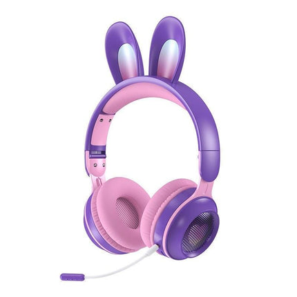 LED Bluetooth Rabbit Ear Headphones with Noise-Reduction Mic & TF Card Support - Wnkrs