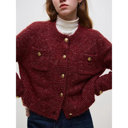 Wool Women Short Knitted Cardigan - Wnkrs