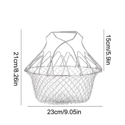 Panier à friteuse pliable en acier inoxydable