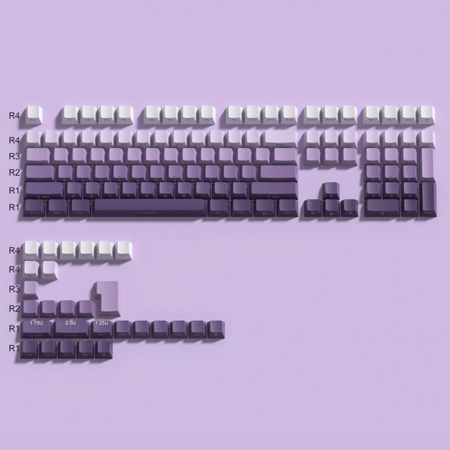 Juego de teclas PBT en color morado degradado para interruptores Cherry MX