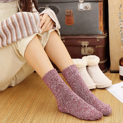 Chaussettes chaudes et mignonnes en laine et coton de style japonais pour femmes