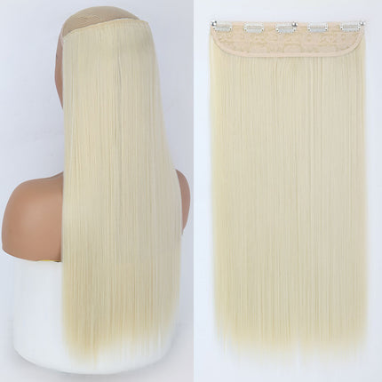 Extensiones de cabello sintético largo y liso con clip