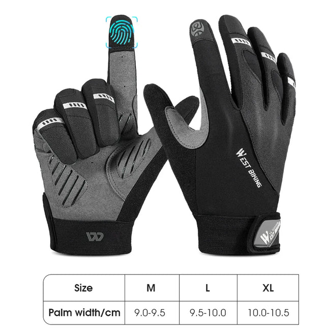 Gants de cyclisme à doigts longs