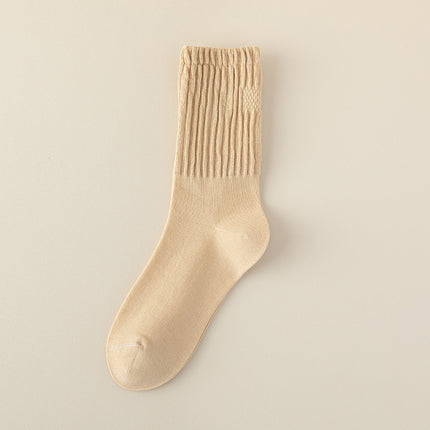 Chaussettes mi-hautes en coton pour femmes pour le printemps et l'automne