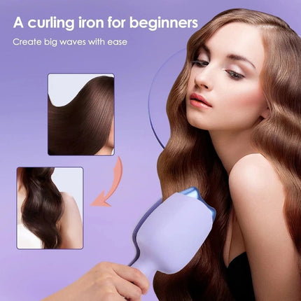 32mm Ceramic Cat Ear Dual-Barrel Hair Curler for Beach Waves - Wnkrs