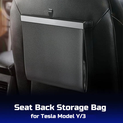 Sac de rangement magnétique en cuir PU pour dossier de siège pour Tesla Model Y/3