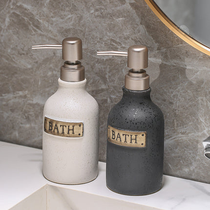 400ml Vintage Ceramic Soap Dispenser Bottle for Bathroom and Kitchen