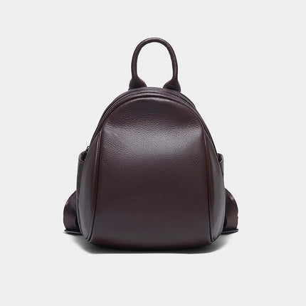 Sac à dos élégant en cuir pour femme couleur café foncé – Sac à bandoulière double en cuir de vache de qualité supérieure