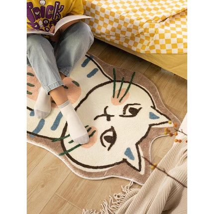 Tapis de décoration de salon de dessin animé - Motif de chat mignon