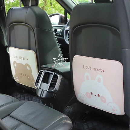 Waterproof Cartoon Bear & Rabbit Car Seat Back Protector for Kids - Wnkrs