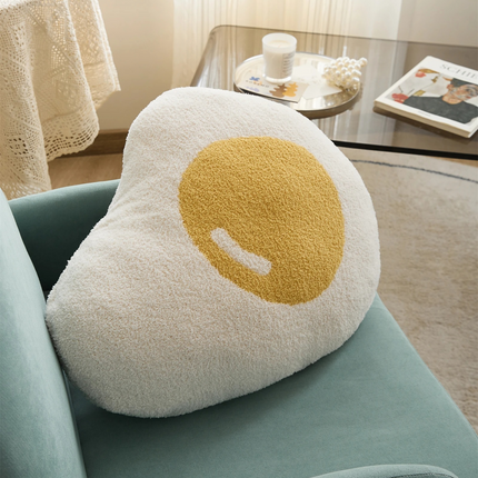 Cojín de huevo frito kawaii: cojín súper suave y acogedor para la decoración del hogar