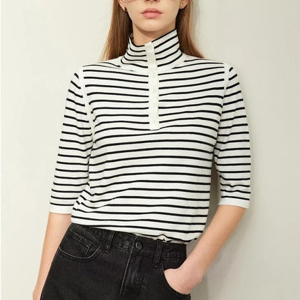 Spring Elegance Striped Wool Blend Sweater - Wnkrs