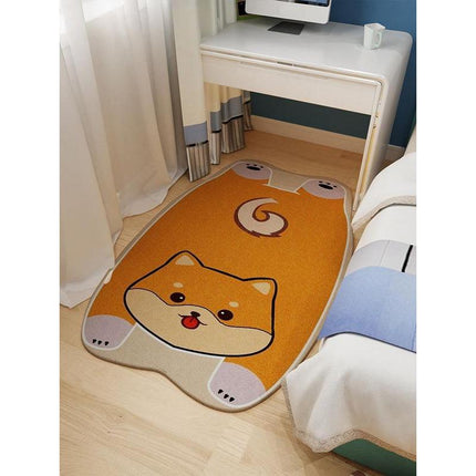 Tapis décoratifs pour salon avec animaux mignons – Tapis de chambre à coucher en peluche doux avec dessin animé