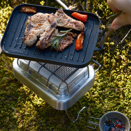 Juego de mini parrillas antiadherentes resistentes al calor para cocinar al aire libre