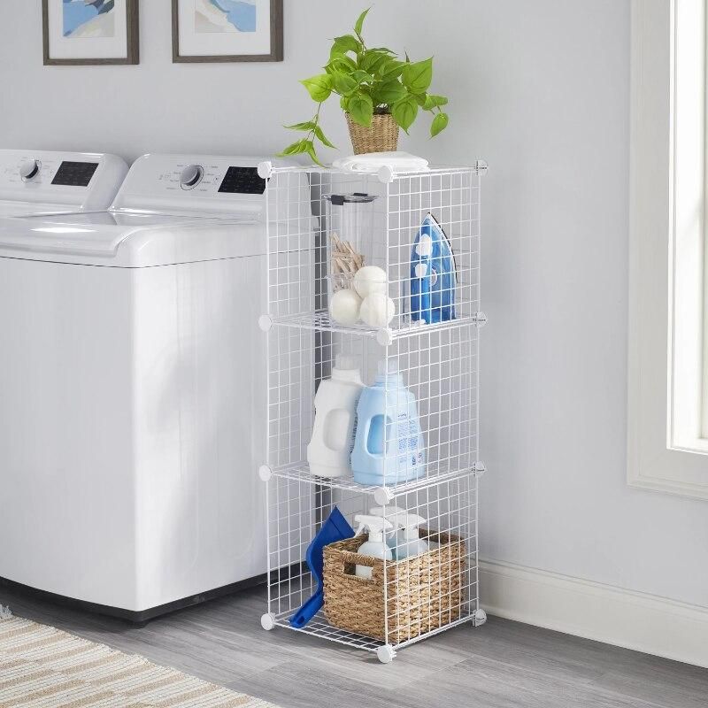 3-Piece White Stackable Modular Storage Cubes