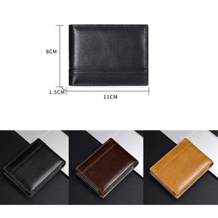 Portefeuille vintage en cuir véritable RFID pour homme