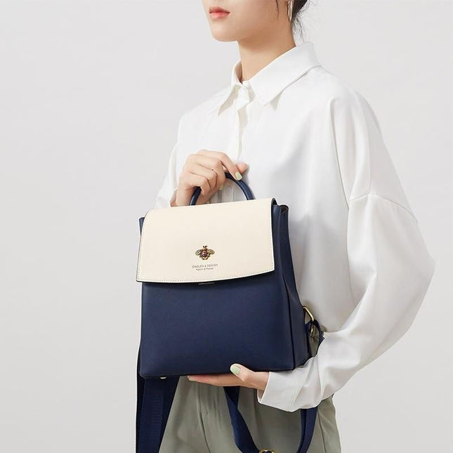 Mochila de lujo de gran capacidad para mujer: bolso escolar y portátil de moda clásica