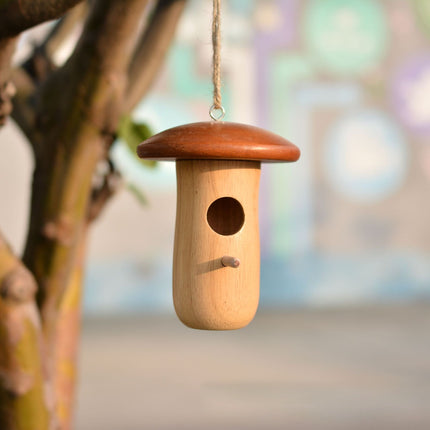 Charmant nid de colibri en bois pour jardin extérieur