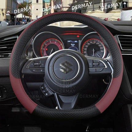 Microfiber Leather & Carbon Fiber Steering Wheel Cover for Suzuki Swift 2017-2021 - Wnkrs