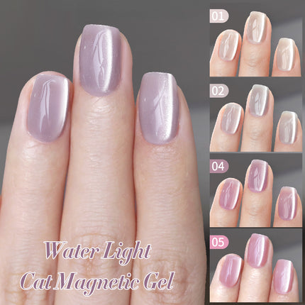 Esmalte de uñas en gel magnético con forma de gato y cuentas de cristal brillantes