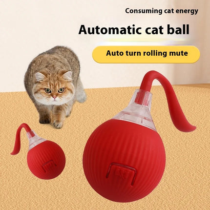 Jouet interactif à balle roulante pour chat avec coque en silicone - Mouvement automatique et capteur intelligent