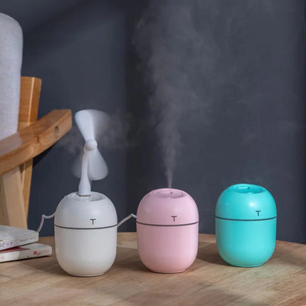 Compact Ultrasonic Humidifier & Aroma Diffuser with LED Night Lamp - 220ML USB Powered