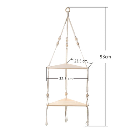 Étagères flottantes en bois tricoté de style bohème pour plantes