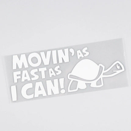 Reflective "Moving As Fast As I Can" Animal Car Decal - Wnkrs