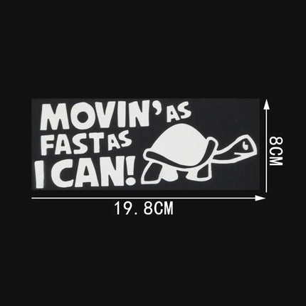 Reflective "Moving As Fast As I Can" Animal Car Decal - Wnkrs