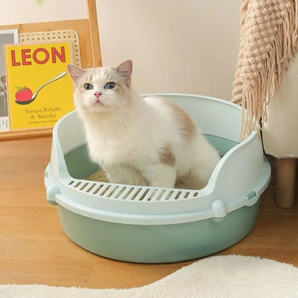 Spacious & Stylish Semi-Closed Cat Litter Box - Wnkrs