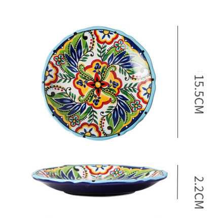 Underglaze Ceramic Tableware Bohemian Household Dishes - Wnkrs