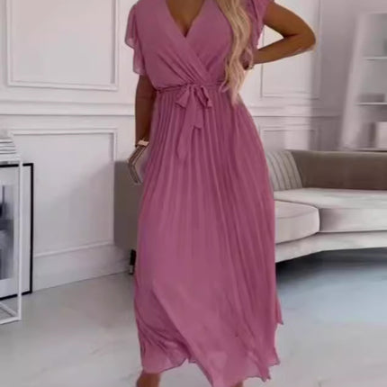 Robe de couleur unie pour femme à la mode