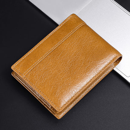 Portefeuille vintage en cuir véritable RFID pour homme