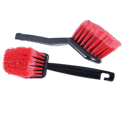 Compact Car & Motorcycle Detailing Brush with Red Bristles - Wnkrs