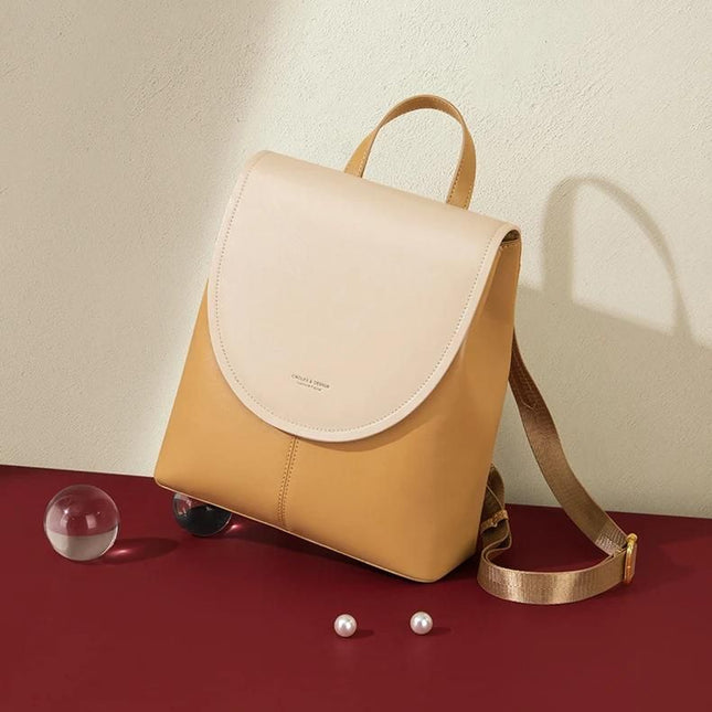 Mochila de cuero para mujer con estilo retro chic
