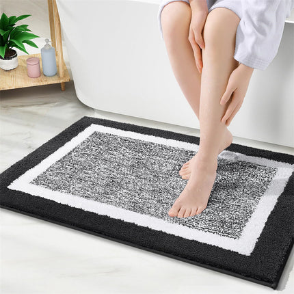 Tapis de salle de bain extra doux et absorbant - Tapis antidérapant lavable pour sols de salle de bain