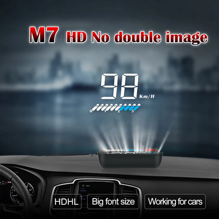 Pantalla de visualización frontal HUD OBD2 M7 GPS