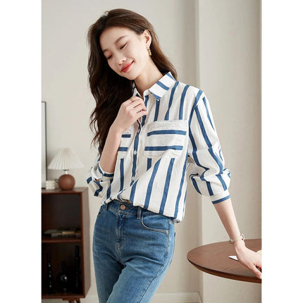 Women's Striped Chiffon Blouse