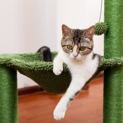 Rascador para gatos con forma de cactus y hamaca