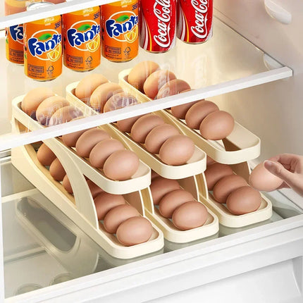 Soporte para huevos con desplazamiento automático