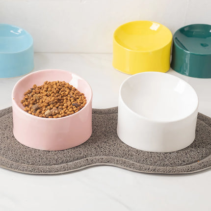 Gamelle en céramique pour animaux de compagnie avec support – Gamelle couleur bonbon pour petits chiens et chats